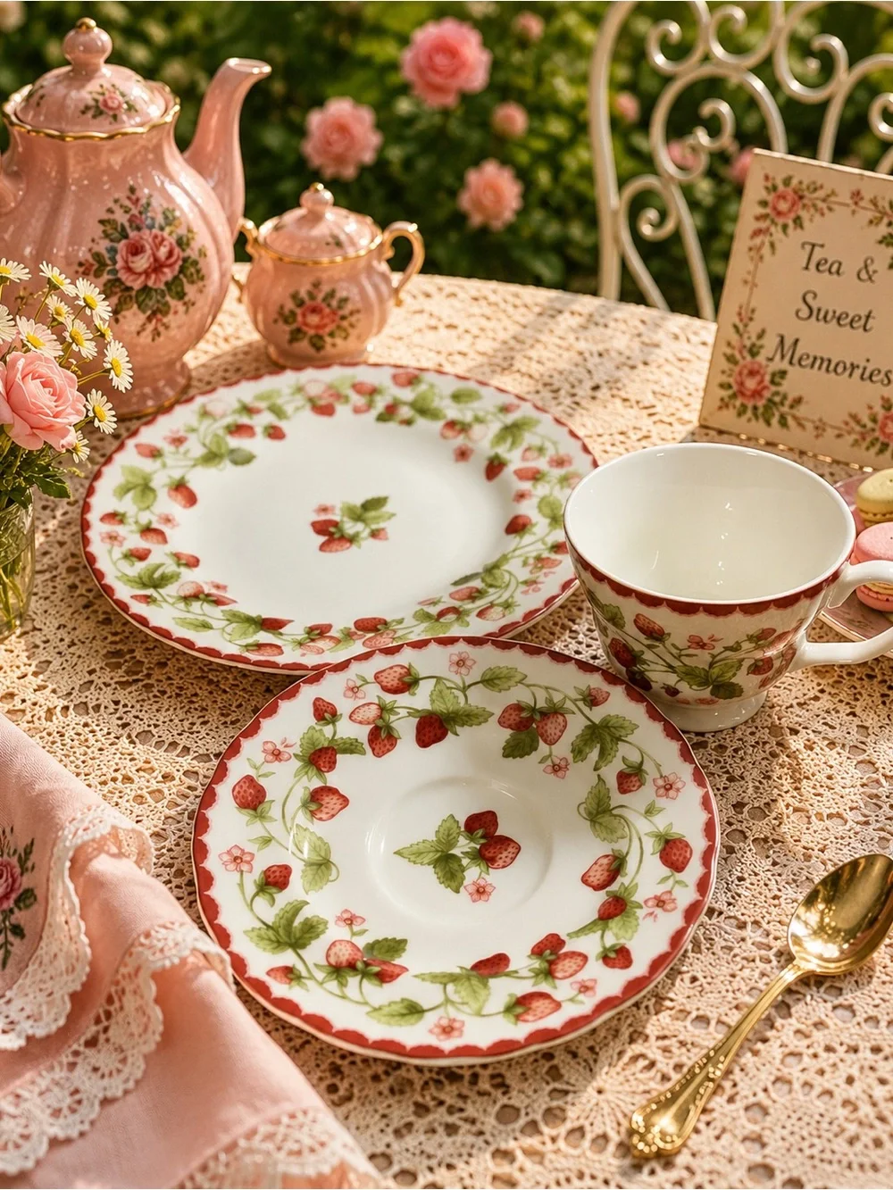 Biltmore for the Home Harvest Berry Fine China Dessert Plate Cup Saucer Retired